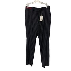 Zadig Voltaire Paddy Raye Anthracite Pants Mens Size 44 Black Pinstriped NWT